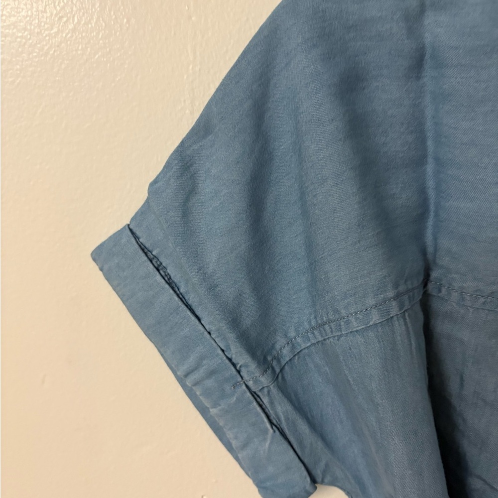 Blue Button-Up Shirt Dress - Picture 5 of 6